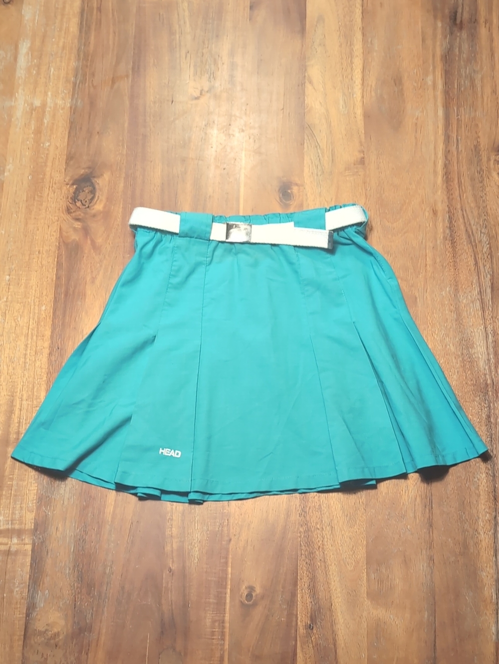 HEAD Teal A-Line Skirt with White Belt
